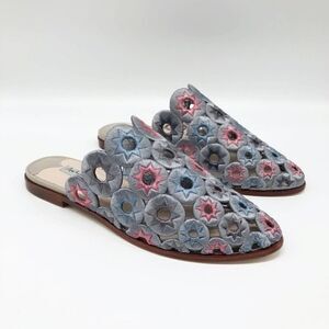 ASHLEY COLE Mia Embroidered Star Slip-On Sandals 